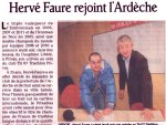 Herv� FAURE de retour en Rh�ne-Alpes